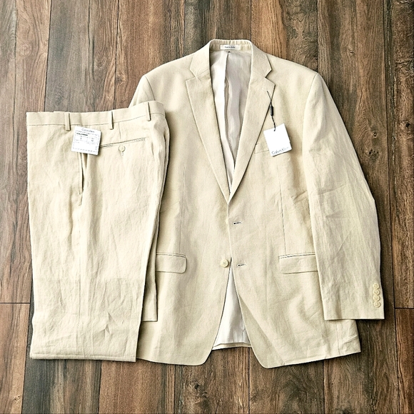 Calvin Klein Linen Suit (42L) - NWT - Picture 1 of 9